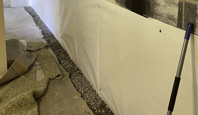 Interior drainage system installation service