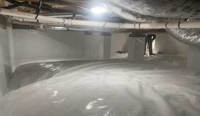 Crawl space waterproofing