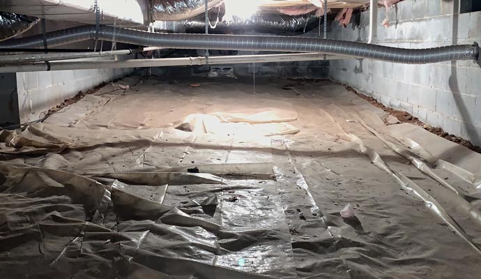 Damaged crawl space Damaged crawl space