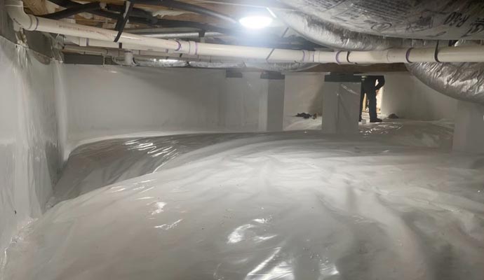 Newly repaired crawl space Newly repaired crawl space