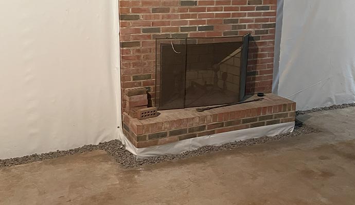 Installed Basement Drainage System Installed basement drainage system