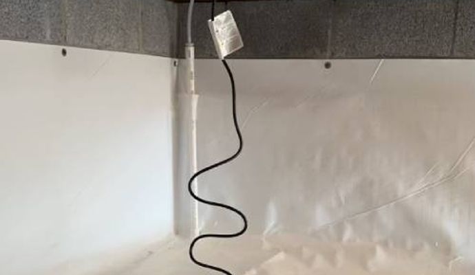 Waterproofed crawl space Waterproofed crawl space