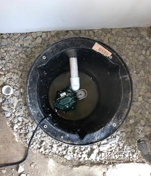 Repaired sump pit Repaired sump pit