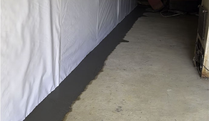 Waterproofed basement